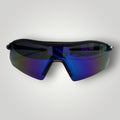 Óculos de Sol Esportivo Máscara Preto Fosco Injetado com Lentes Multicolor vista frontal