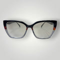 Óculos de grau W One Brand Store gatinho em acetato preto, vermelho e cinza com design moderno.