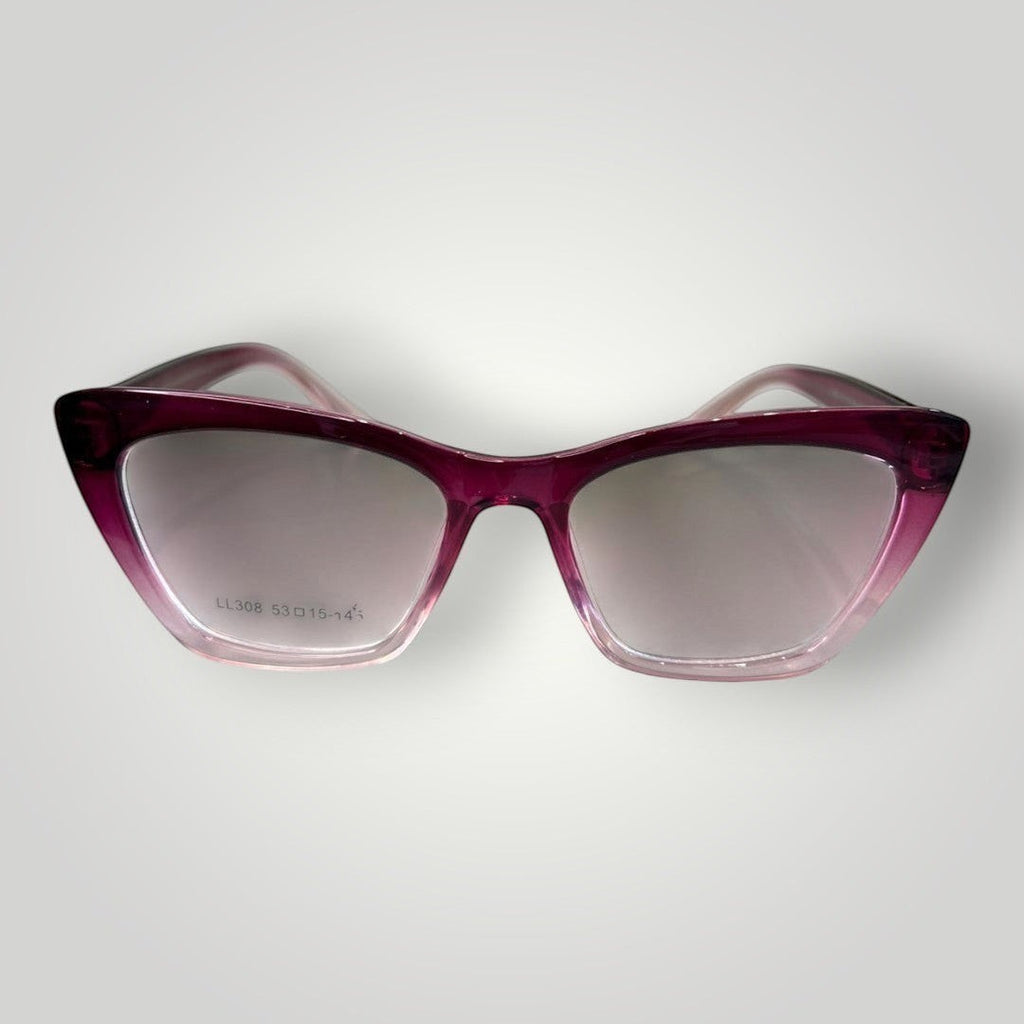 Óculos de grau W One Brand Store gatinho bicolor em acetato vinho e rosa, com design elegante e delicado.