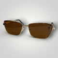 Óculos de Sol Gatinho em Metal Dourado com Lentes Marrons vista frontal