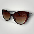 Óculos de Sol Maxi Gatinho Marrom em Acetato com Lentes Marrons Degradê vista frontal