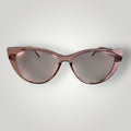 Armação de Óculos de Grau Gatinho em Acetato Rosé Transparente com Detalhes em Rosa Bebê vista frontal