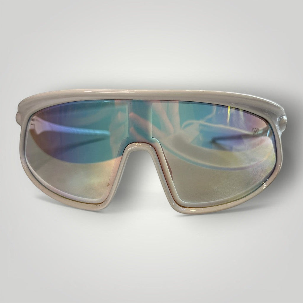 Óculos de Sol Esportivo Modelo Máscara Maxi Branco com Lente Multicolor vista frontal