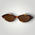 Óculos de Sol Oval em Acetato Marrom Camuflado com Lentes Marrom vista frontal