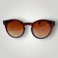 Óculos de sol W One Brand Store redondo em acetato marrom com lentes degradê e proteção UV400