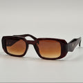 Óculos de Sol Retangular Diamond Premium Marrom vista frontal