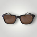 Óculos de sol W One Brand Store quadrado em acetato marrom fosco com lentes marrons e proteção UV400