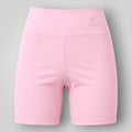 W One Brand Store ballet pink polyamide biker shorts with wide waistband and subtle logo detail, ideal for fitness.