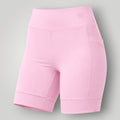 W One Brand Store light pink polyamide fitness shorts with side pocket and subtle 'W' logo on waistband.