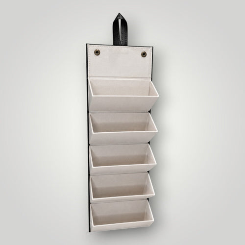 W One Brand Store estojo porta-óculos dobrável preto com 5 divisórias, ideal para organização e viagens.