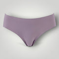 W One Brand Store purple seamless tanga underwear with medium waist, made of 79% polyamide and 21% elastane.