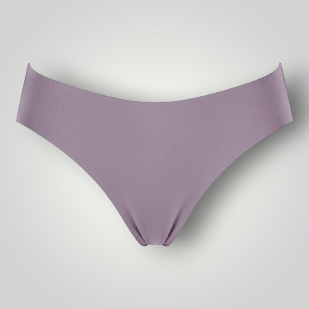 W One Brand Store purple seamless thong with medium sides, made of polyamide and elastane for a comfortable, invisible fit.