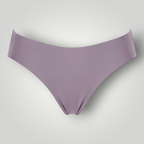 W One Brand Store purple seamless thong with medium sides, made of polyamide and elastane for a comfortable, invisible fit.