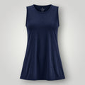 Regata W One Brand Store azul marinho em poliamida dry fit com proteção UV, ideal para beach tênis e esportes