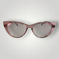 W One Brand Store cat-eye transparent rose acetate eyeglasses with baby pink details.