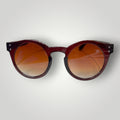 W One Brand Store round acetate sunglasses in brown with gradient brown lenses and UV400 protection.