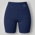 Shorts W One Brand Store Essence azul marinho com cós largo de alta compressão e tecido tecnológico macio