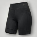 Shorts esportivo W One Brand Store preto com bolso lateral, confeccionado em poliamida com média compressão.