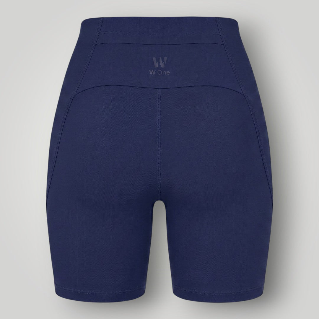 Shorts Sculpt W One Brand Store azul marinho com bolso no cós traseiro para treinos e atividades esportivas