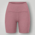Shorts W One Brand Store Sculpt cor cacau em poliamida com cós alto e bolso traseiro para treinos