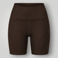 Shorts Sculpt W One Brand Store na cor café com cós alto, média compressão e tecido tecnológico de poliamida
