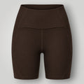 Shorts W One Brand Store Sculpt coffee em poliamida com cós alto e bolso traseiro para treinos