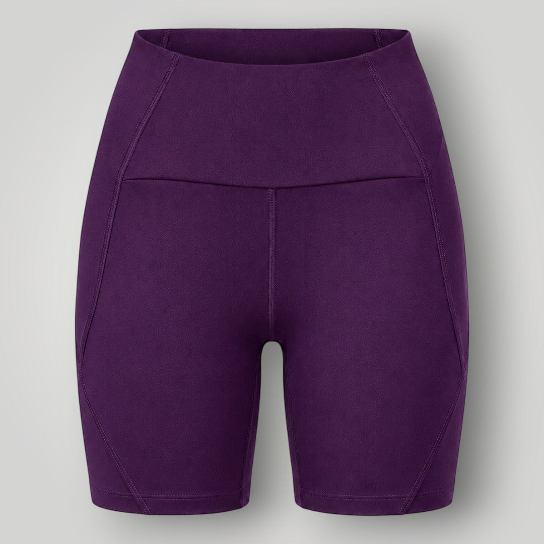 Shorts Sculpt W One Brand Store na cor vinho com cós alto, média compressão e tecido tecnológico respirável.