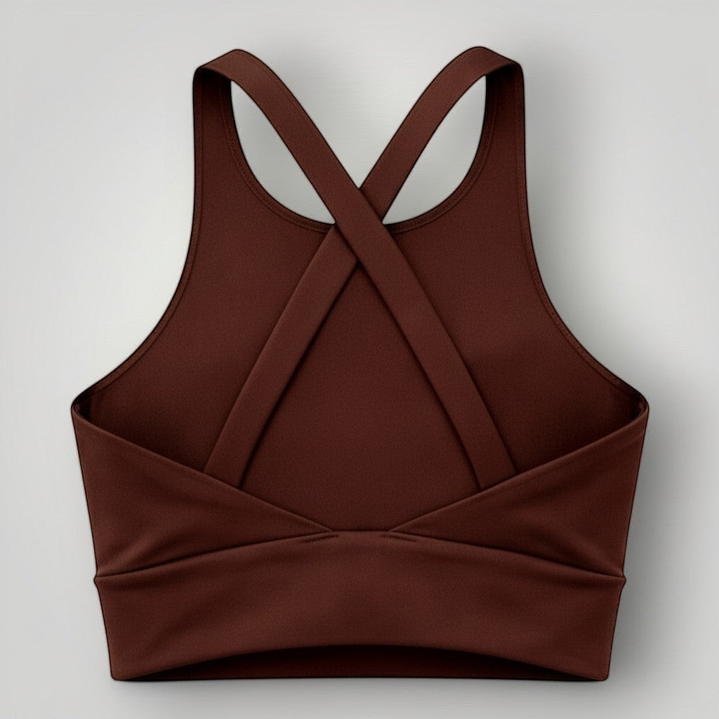 Top Sculpt Coffee W One em detalhe com costas cruzadas
