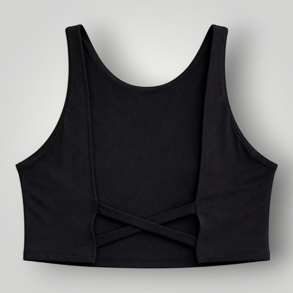 Top Preto W One visto em outro ângulo para treino e uso diário