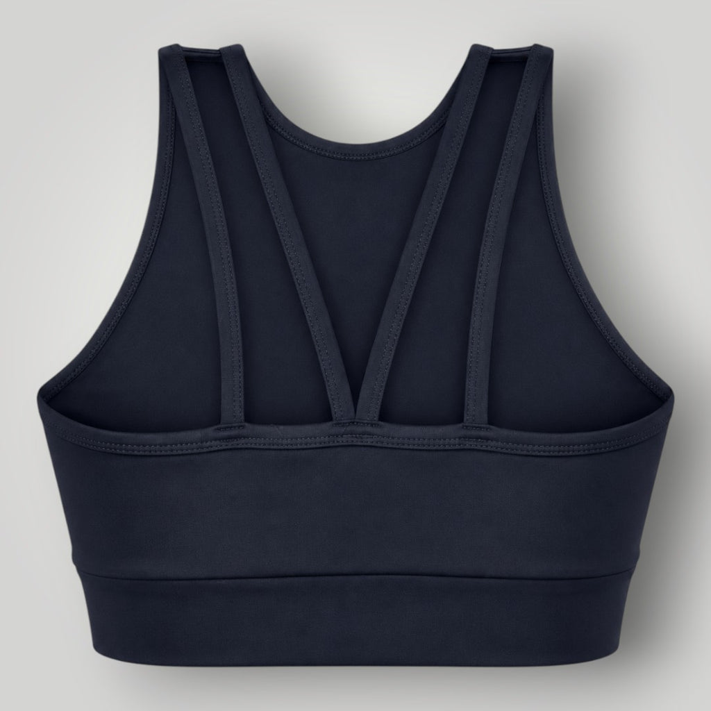 Top W One Brand Store Power Fit preto em poliamida com alta sustentação e tiras cruzadas nas costas