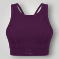 Top fitness W One Brand Store Power Fit cor wine em poliamida com alta sustentação e proteção UV