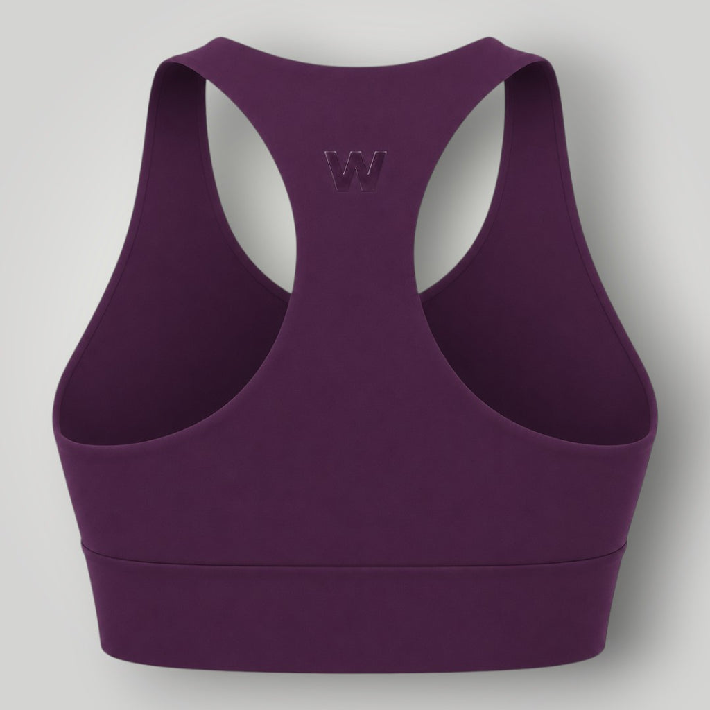 Top W One Brand Store Essence 2 nadador cor wine em poliamida com alta sustentação e logo em relevo nas costas