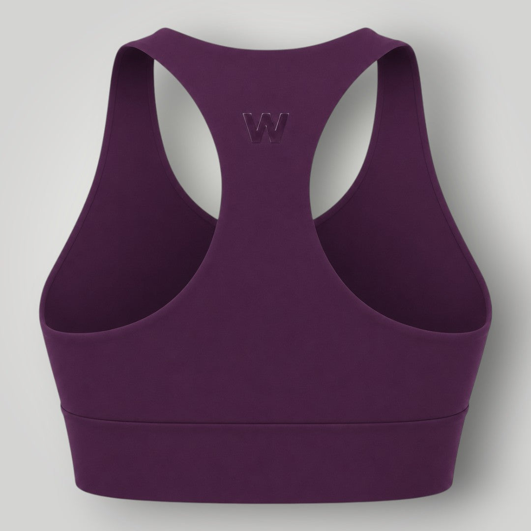 Top W One Brand Store Essence 2 nadador cor wine em poliamida com alta sustentação e logo em relevo nas costas