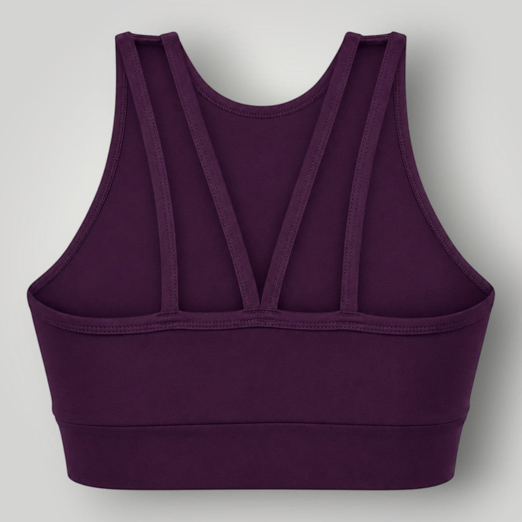Top esportivo W One Brand Store Power Fit vinho com alta sustentação e tiras nas costas para treinos intensos