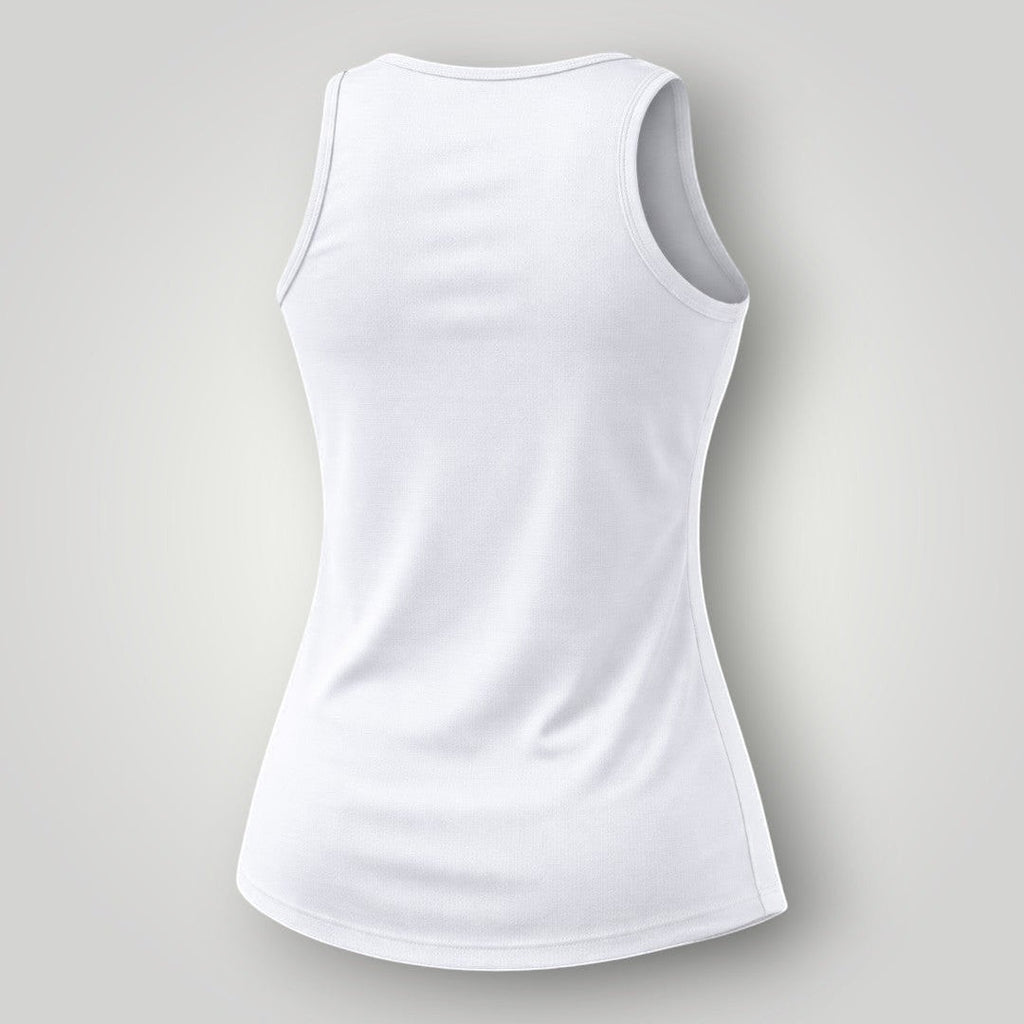 W One Brand Store white polyamide fitness tank top with a light touch and sun protection. Lightweight and breathable.