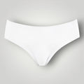 W One Brand Store white seamless tanga underwear with medium waist, made of 79% polyamide and 21% elastane.