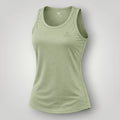 W One Brand Store light green polyamide fitness tank top with subtle texture and round neckline.